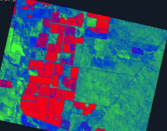 Soil / PV / NPV spectral composite over cropland