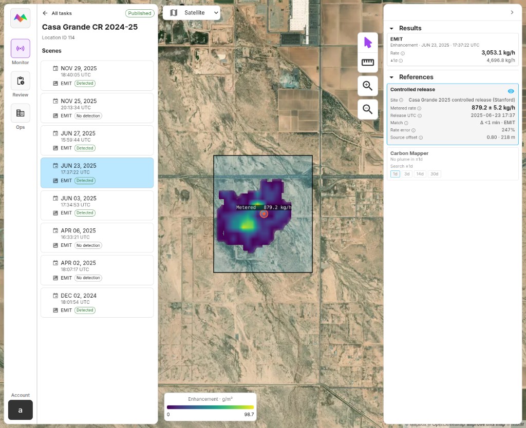 EMIT controlled-release result at Casa Grande on June 23, 2025