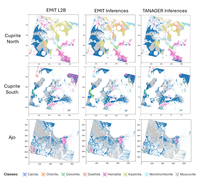 Model inferences based on EMIT and Tanager imagery